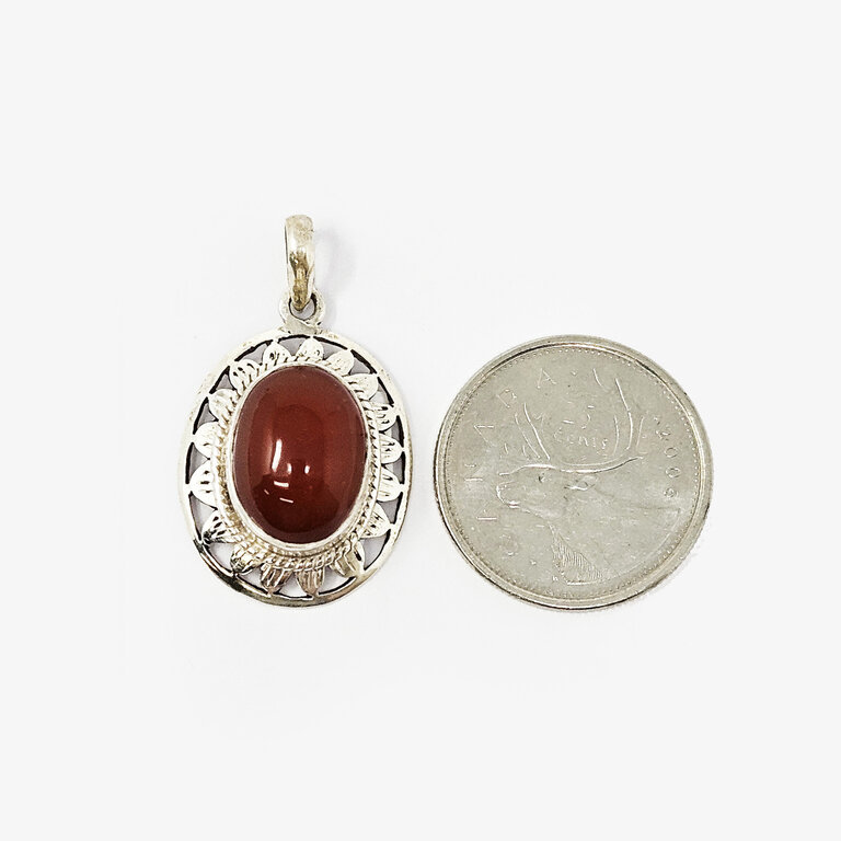 Carnelian Sterling Silver Pendant