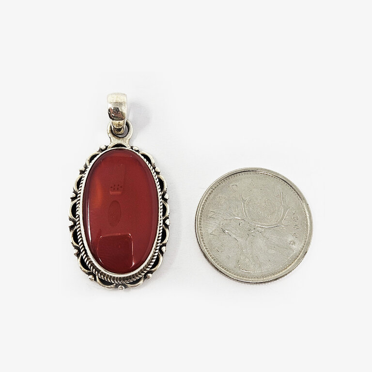 Carnelian Sterling Silver Pendant