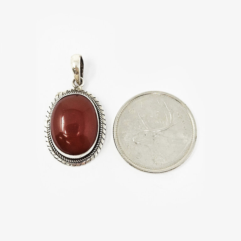 Carnelian Sterling Silver Pendant