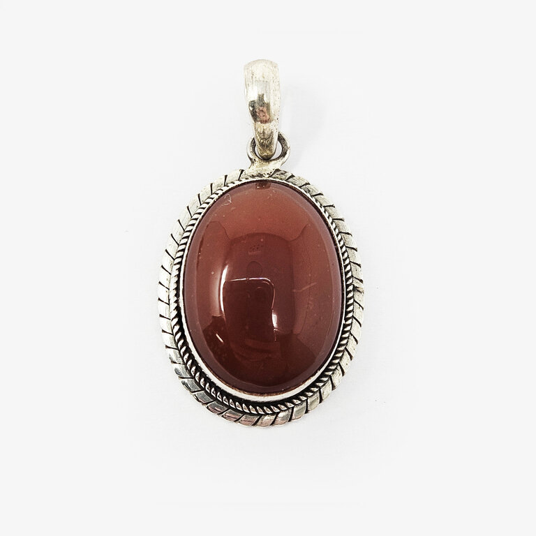 Carnelian Sterling Silver Pendant