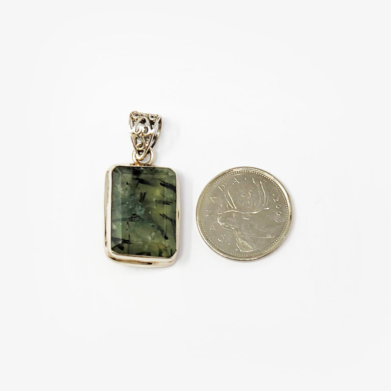 Prehnite Sterling Silver Pendant