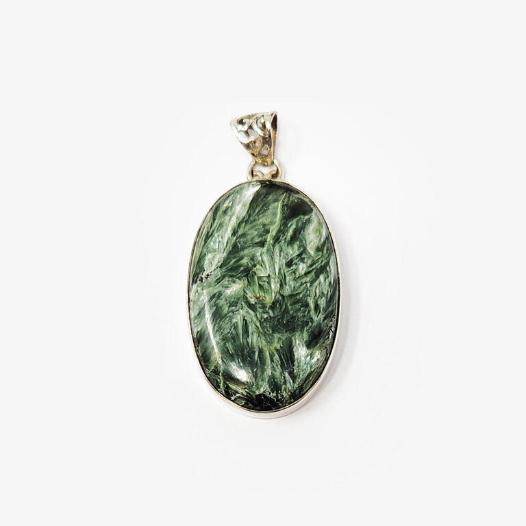 Seraphinite Sterling Silver Pendant