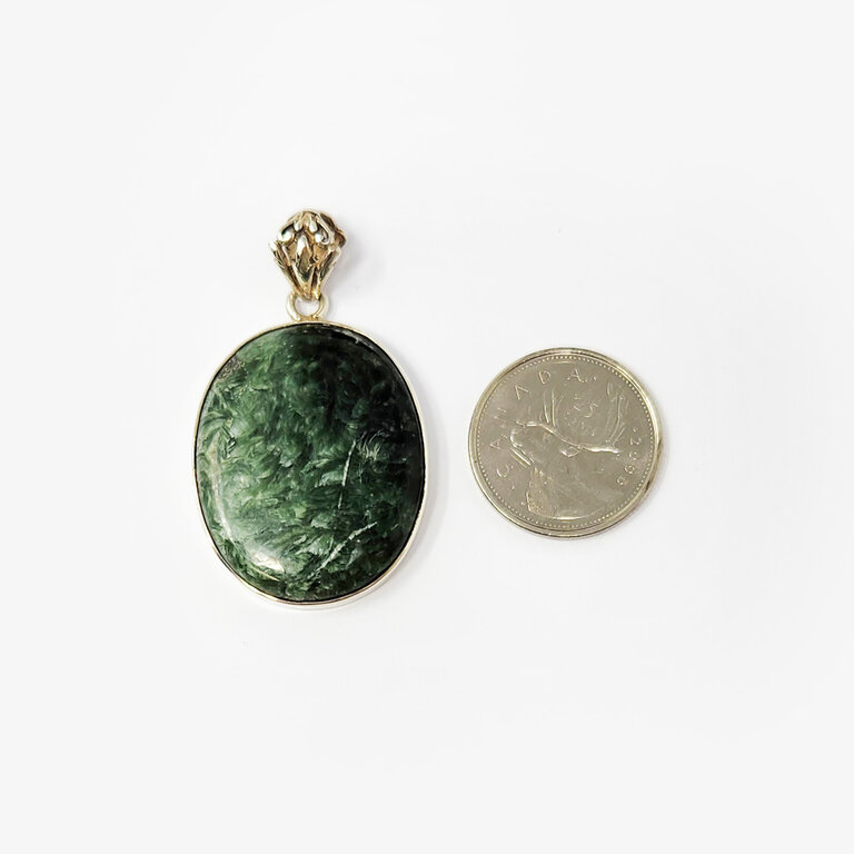 Seraphinite Sterling Silver Pendant