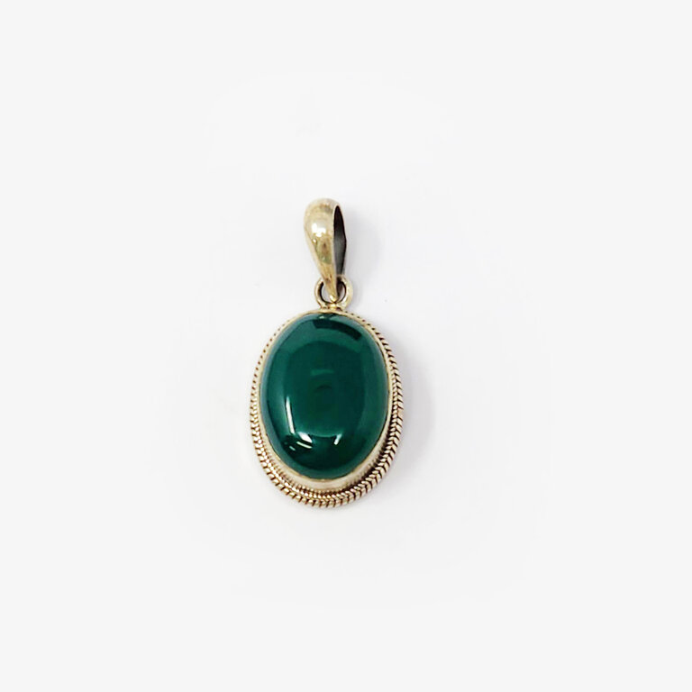 Green Chalcedony Sterling Silver Pendant