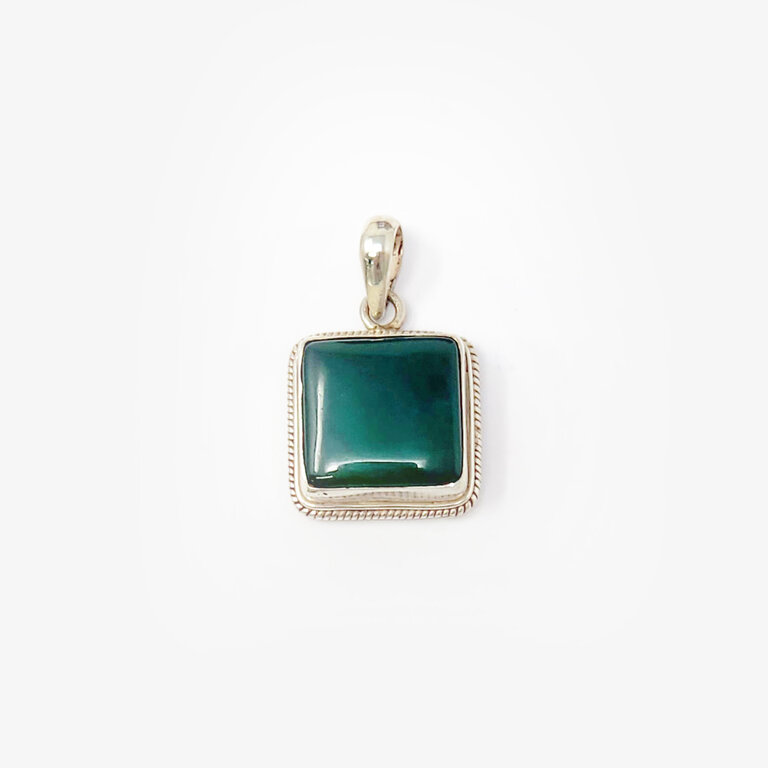 Green Chalcedony Sterling Silver Pendant