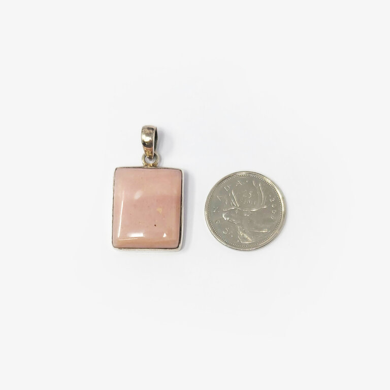 Pink Opal Sterling Silver Pendant