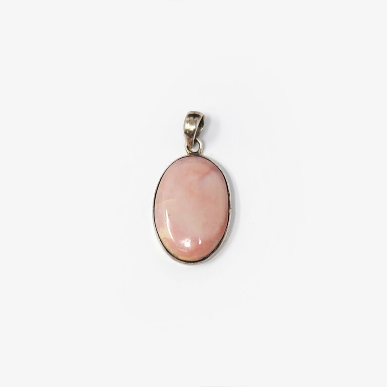 Pink Opal Sterling Silver Pendant