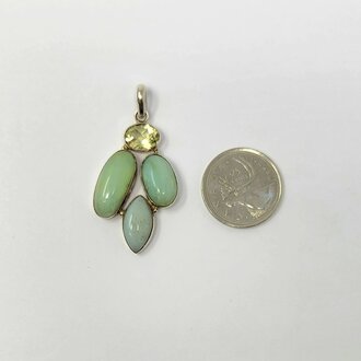 Turquoise and Citrine Sterling Silver Pendant