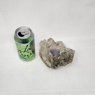 Clear Quartz Cluster Candle Holder