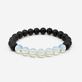 Opalite Power Bracelet - Lava Rock