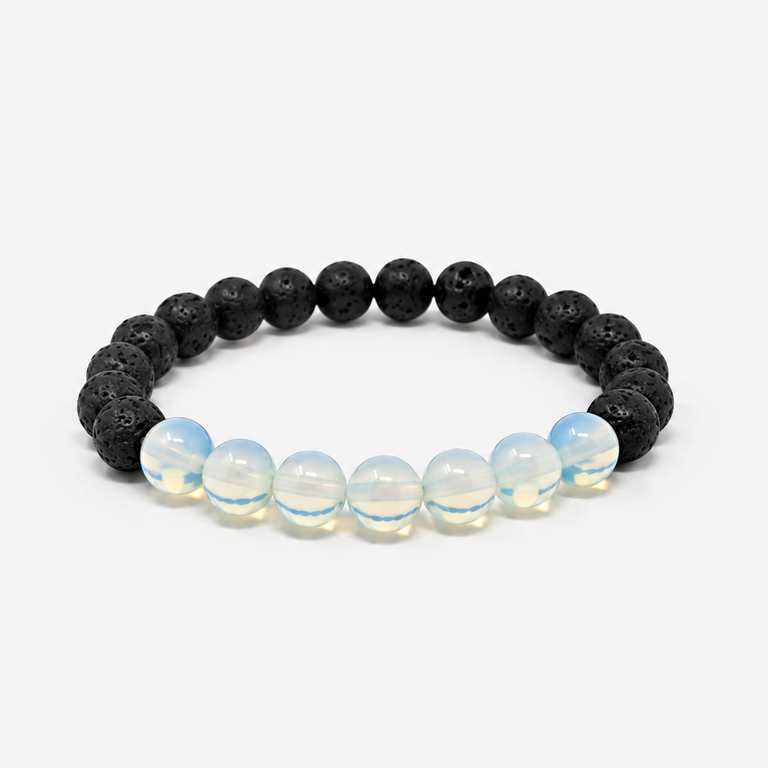 Opalite Power Bracelet - Lava Rock