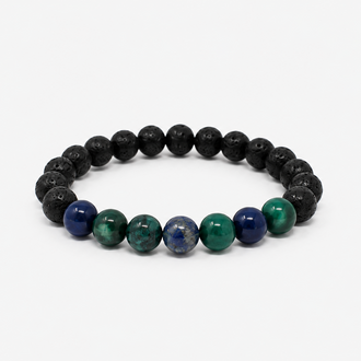 Azurite Power Bracelet - Lava Rock