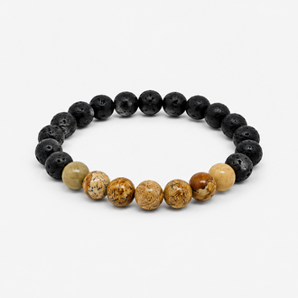 Picture Jasper Power Bracelet - Lava Rock