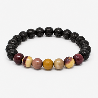 Mookaite Power Bracelet - Lava Rock