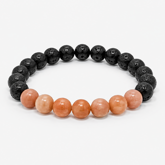 Moonstone Power Bracelet - Lava Rock
