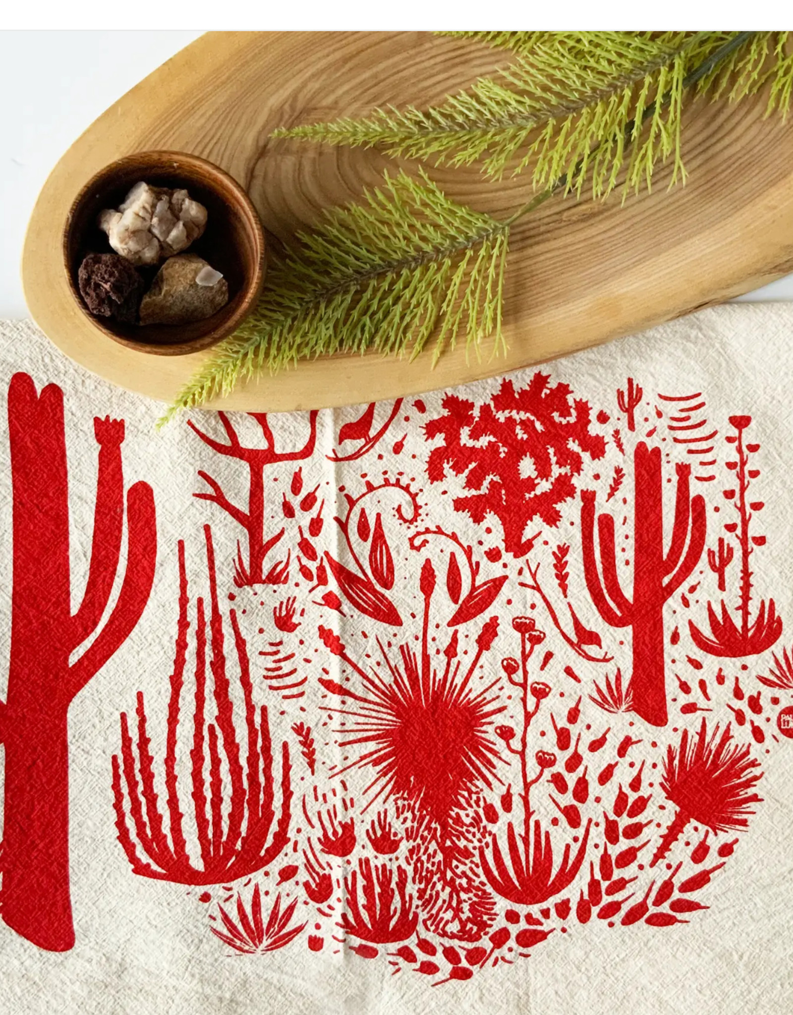HAVYN Cactus Scene Tea Towel - Red