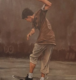 Sandra Manzi Painting - Skateboard Boy #2