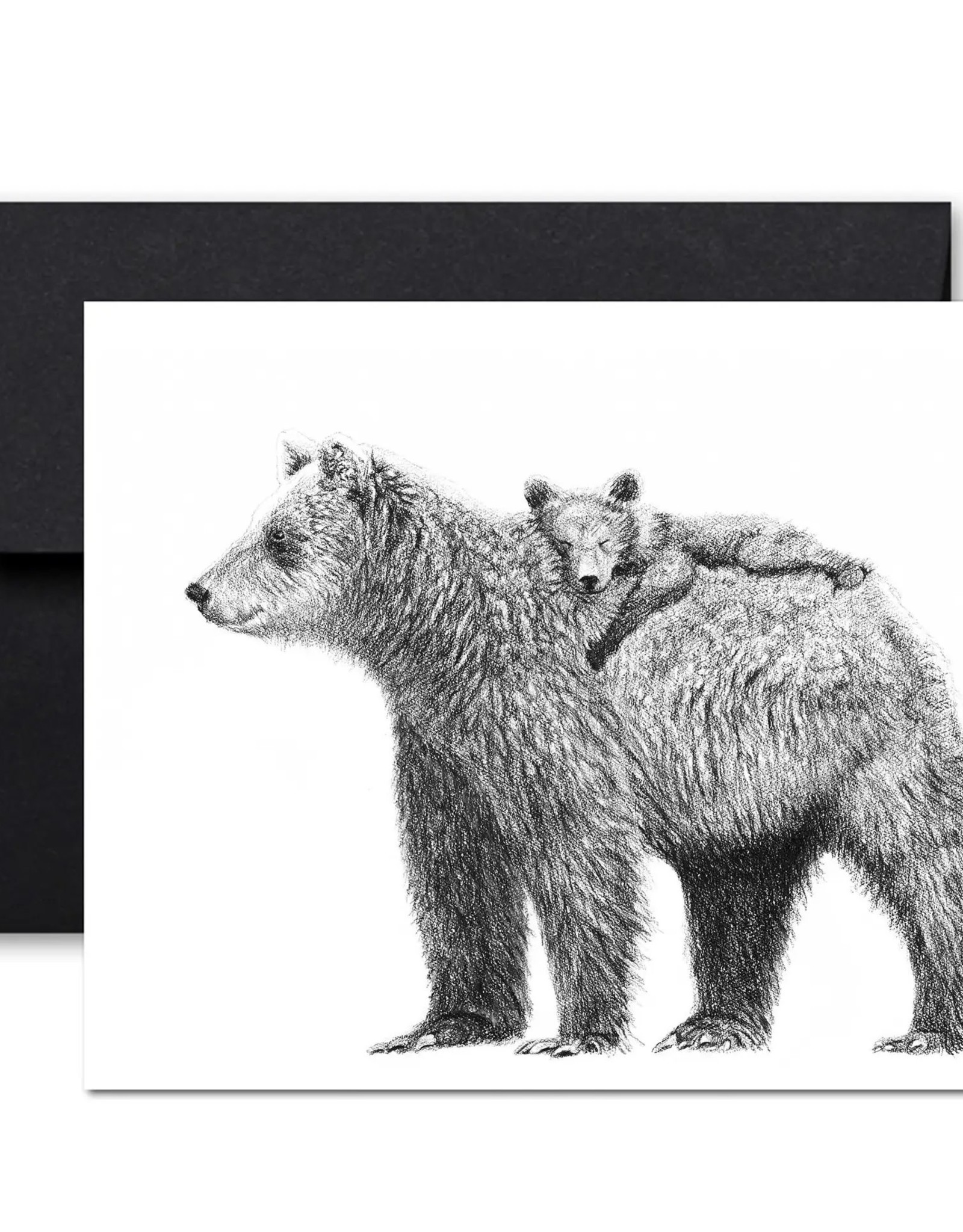 Le Nid - Mother Bear with Cub Greeting Card