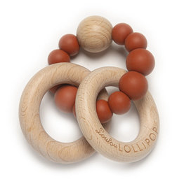 LouLou Lollipop LouLou Lollipop - Bubble Silicone and Wood Teether - Rust