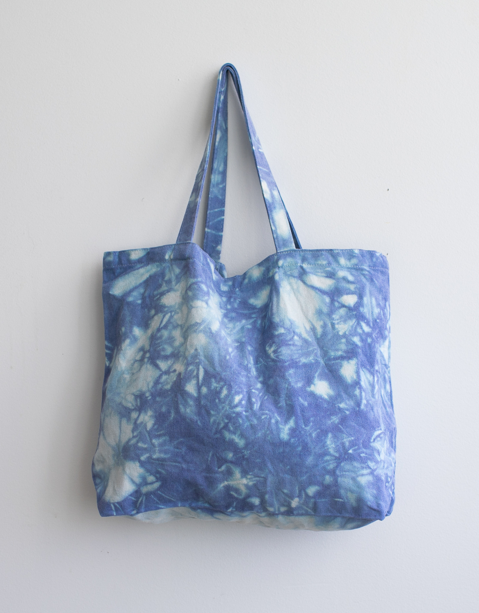 Blue Tie Dye Cotton Tote Bag by Camp Moms