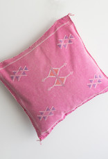 Pink Cactus Silk Cushion with Insert