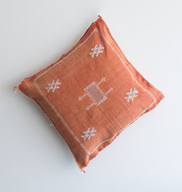 Orange Cactus Silk Cushion with Insert
