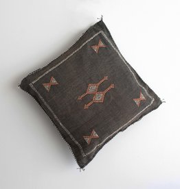 Brown Cactus Silk Cushion with Insert