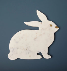 Be Home White and Brass Marble Serving Board Bunny