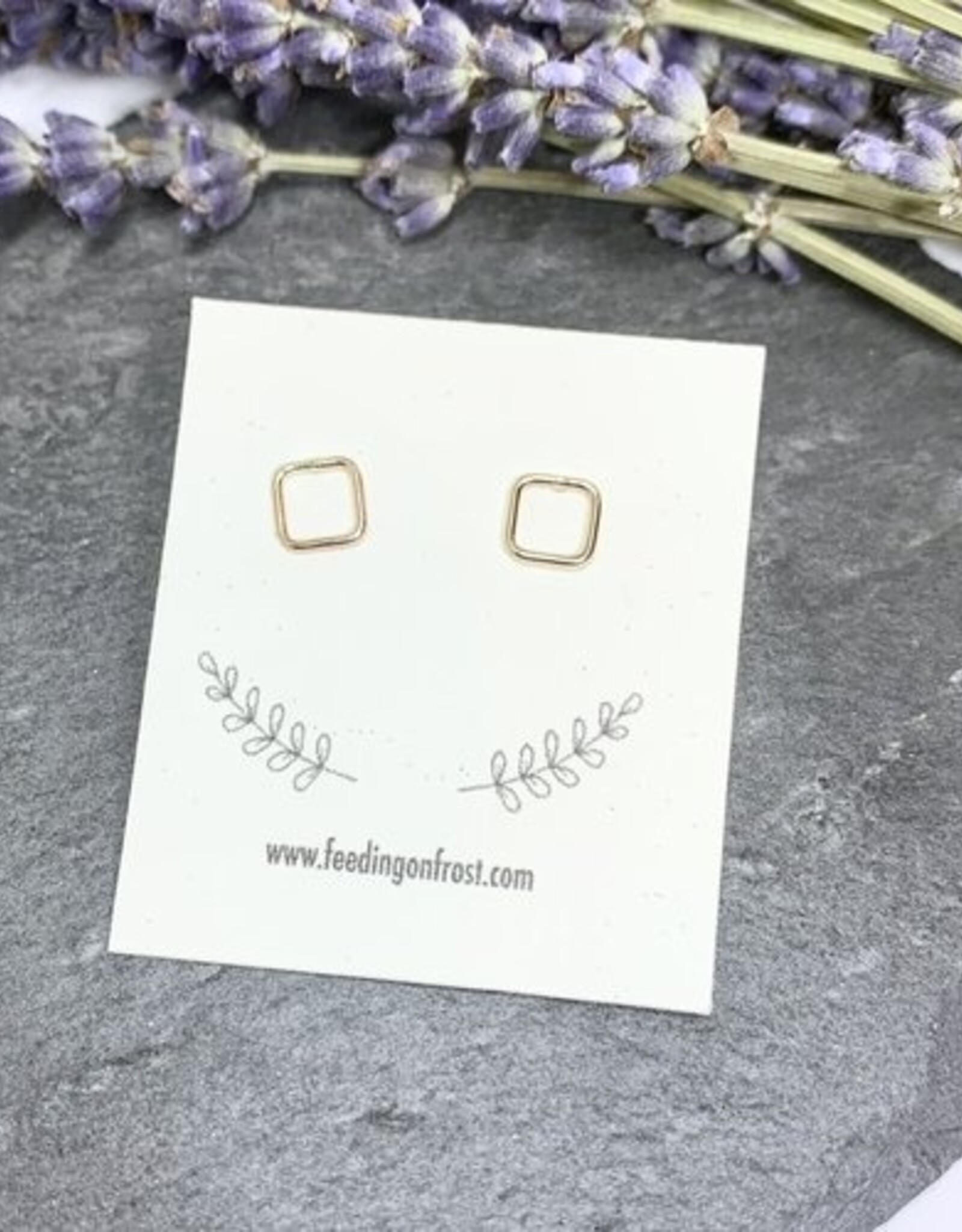 Feeding On Frost Feeding On Frost-14K Yellow Gold Filled Square Studs-FOF25,FOF26