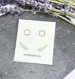 Feeding On Frost Feeding On Frost-14K Yellow Gold Filled Square Studs- FOF33, FOF34