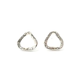 Feeding On Frost Feeding On Frost-Sterling Silver Textured Triangle Studs-FOF05, FOF06