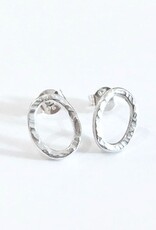 Feeding On Frost Feeding On Frost-Sterling Silver Textured Oval Studs-FOF01, FOF02