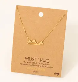 Fame Accessories Fame Accessorries - Mountain Cutout Pendant Necklace - Gold