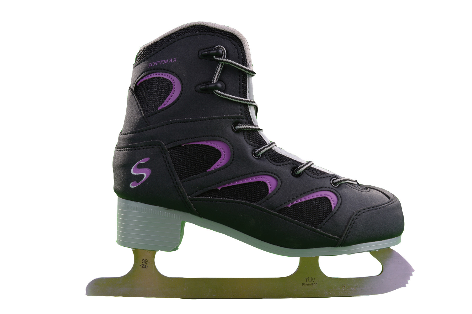 Patin  femme 626 Noir et Fushia