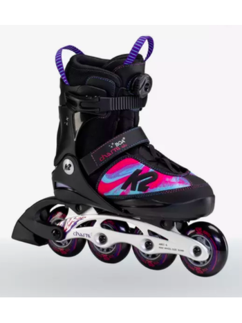 K2 Charm Boa Alu - Patins à roues alignées ajustable Fille 1-5