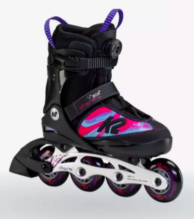 K2 Charm Boa Alu - Patins à roues alignées ajustable Fille 1-5