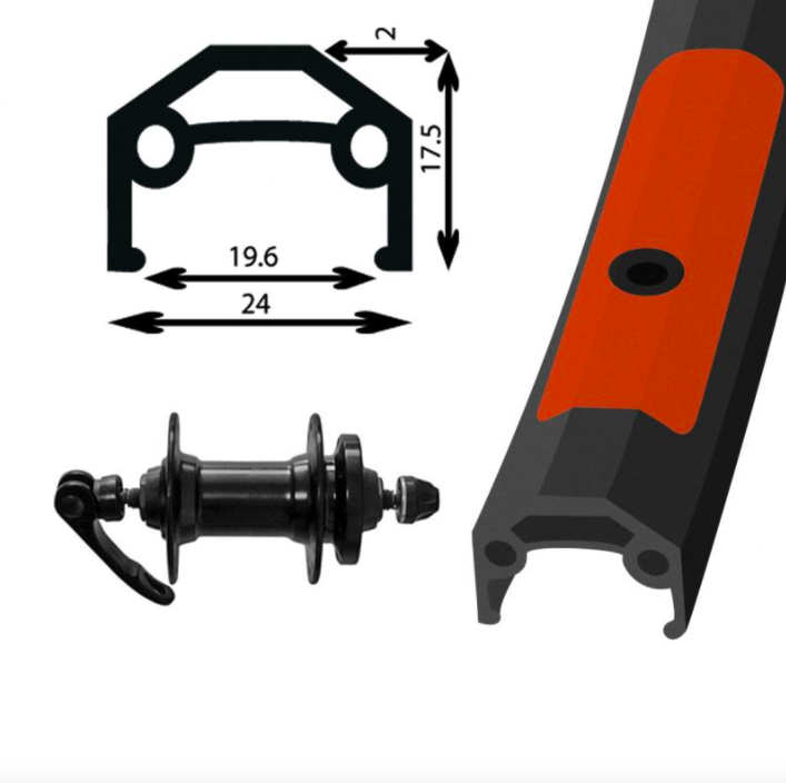 DAMCO Roue avant Deore 26'' freins à disque, déclenche rapide