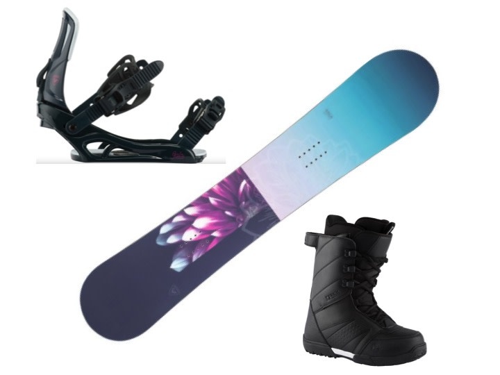 ROSSIGNOL Rossignol Gala, Fixation Gala, Rossignol Crank Laced - Ensemble de planche à neige