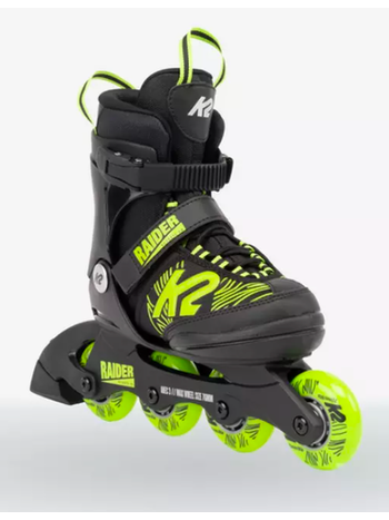 K2 Raider - Patins à roues alignées Noir/ Lime Garçon