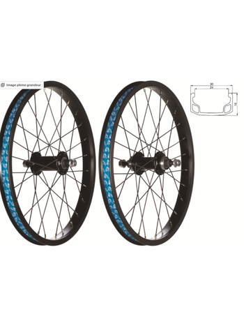 49N Roue arrière de BMX 18'' - Roue libre/Axes à écrous