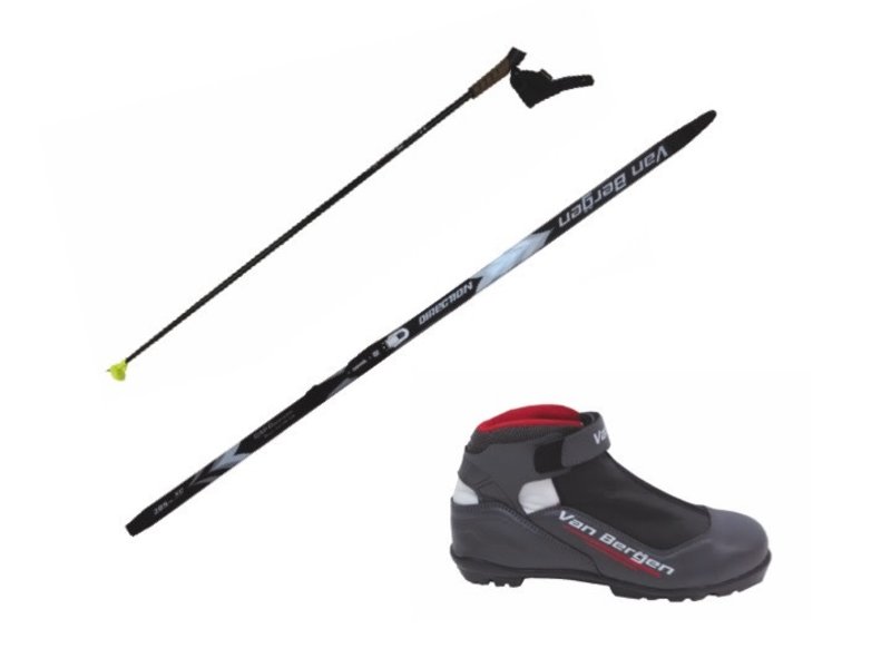 VAN BERGEN Cross-country scail ski with zipped boot and poles