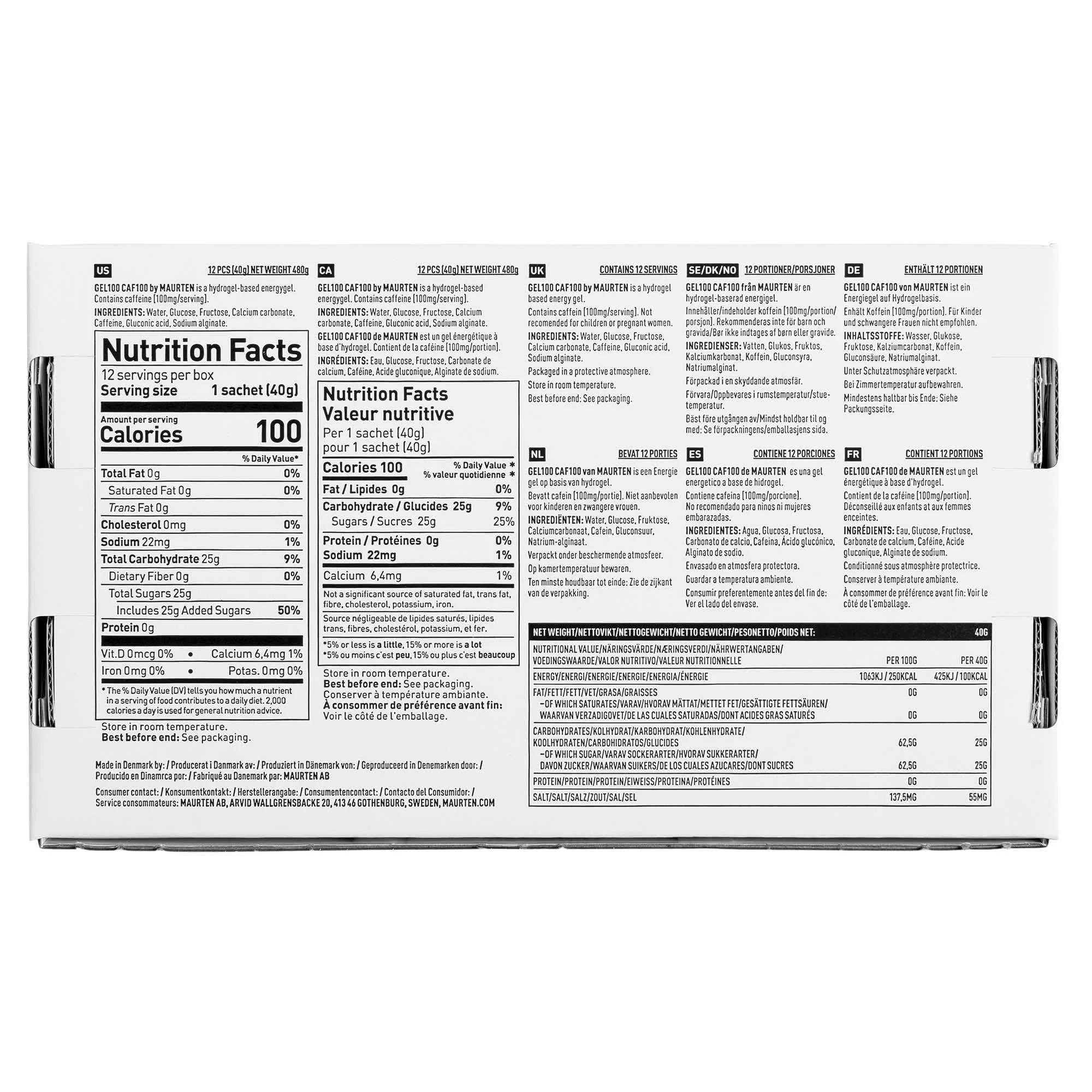 Maurten Gel 100 Caf 100 - box of gel( 12 portions )