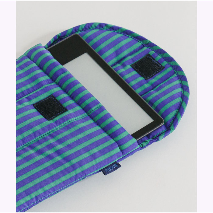 Baggu Cobalt & Jade Stripes Puffy Tablet Sleeve 8"