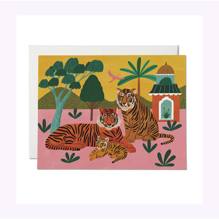 Red Cap Cards Tiger Family Baby Card