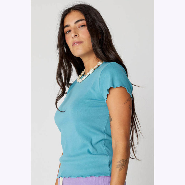 Back Beat co. Teal Baby Ribbed T-shirt