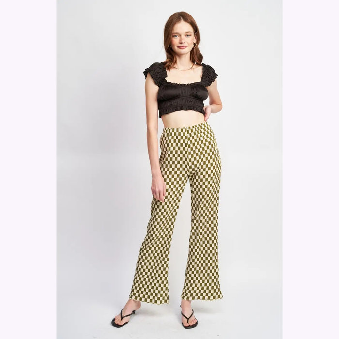 Emory Park Emory Park Olive Checkered Pants