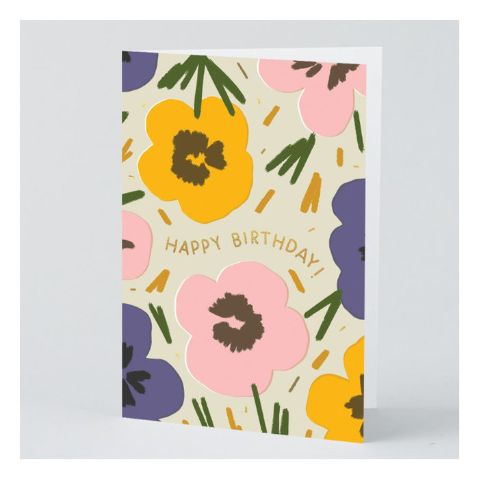 WRAP Happy Birthday Flower Card