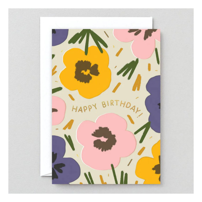 Carte de Souhaits Happy Birthday Flower WRAP