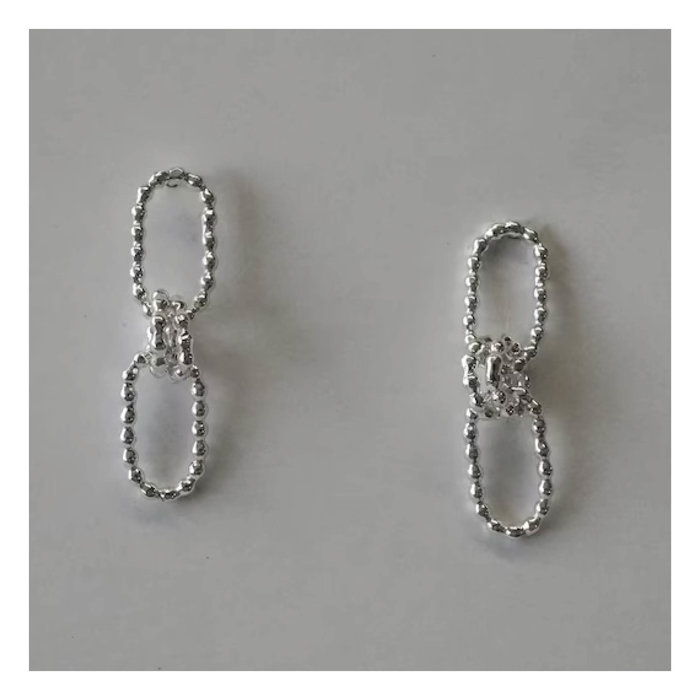 Marmo Silver Ovalix Earrings