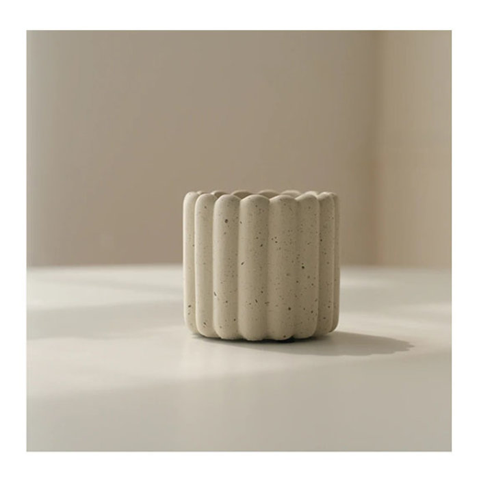 Small White Textured Planter